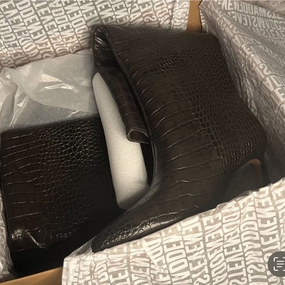 - Steve Madden lavan dark brown croc boots size 9.5 - Picture 7 of 13